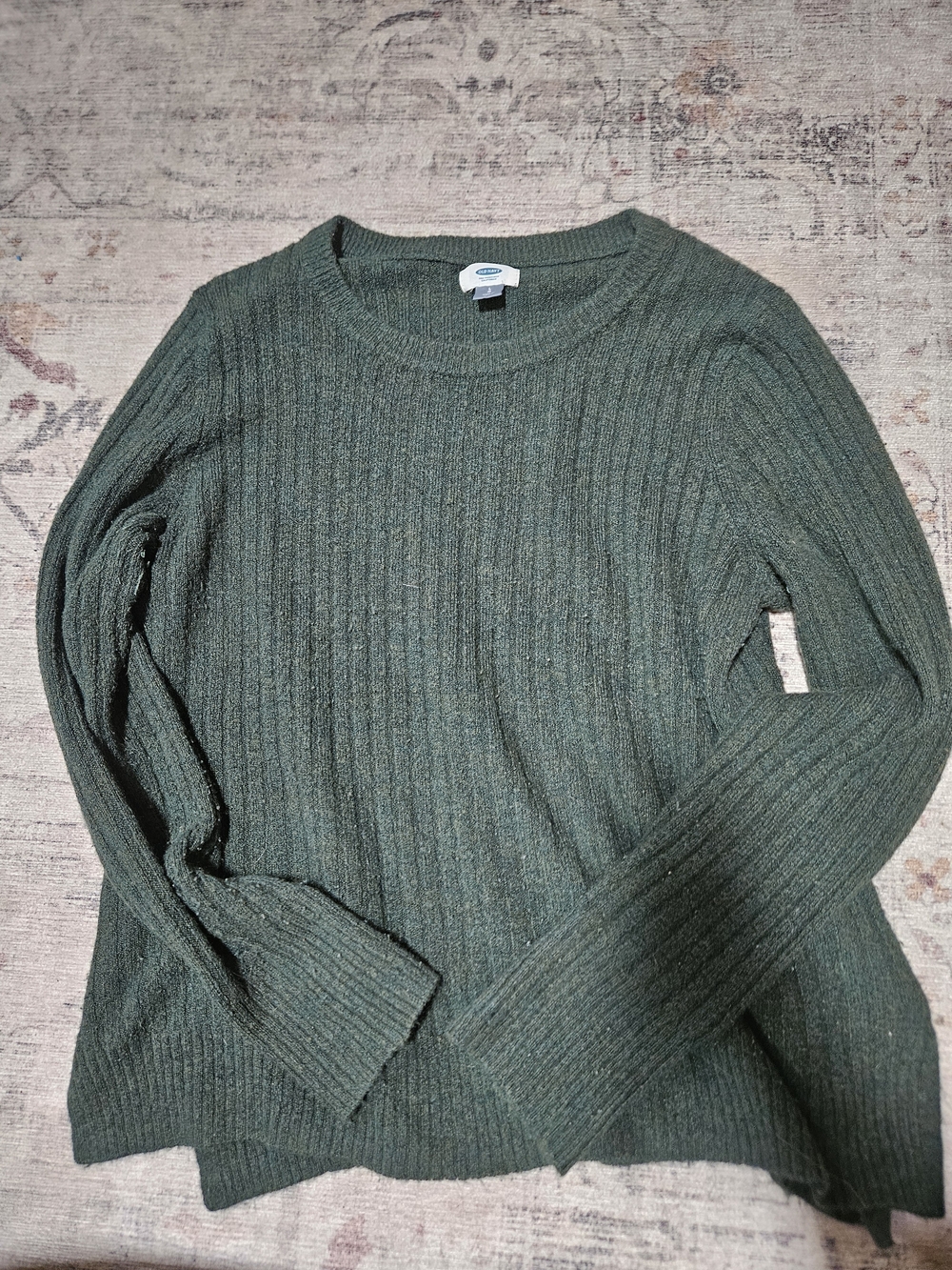 Old Navy Emerald Green Ribbed Crewneck Sweater